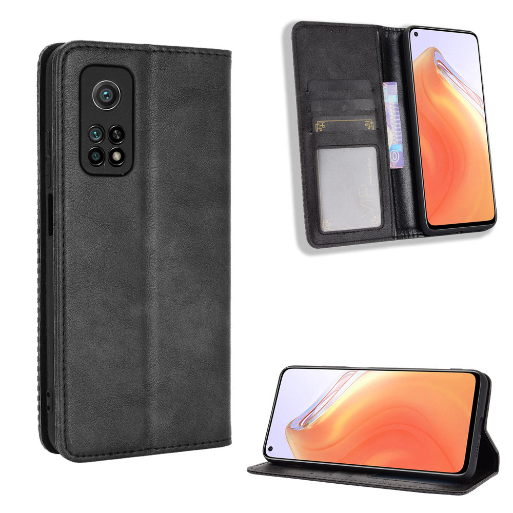 Auto-absorbed Retro Leather Case Cover for Xiaomi Mi 10T 5G/Mi 10T Pro 5G/Redmi K30S