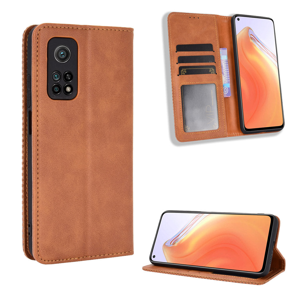 Auto-absorbed Retro Leather Case Cover for Xiaomi Mi 10T 5G/Mi 10T Pro 5G/Redmi K30S