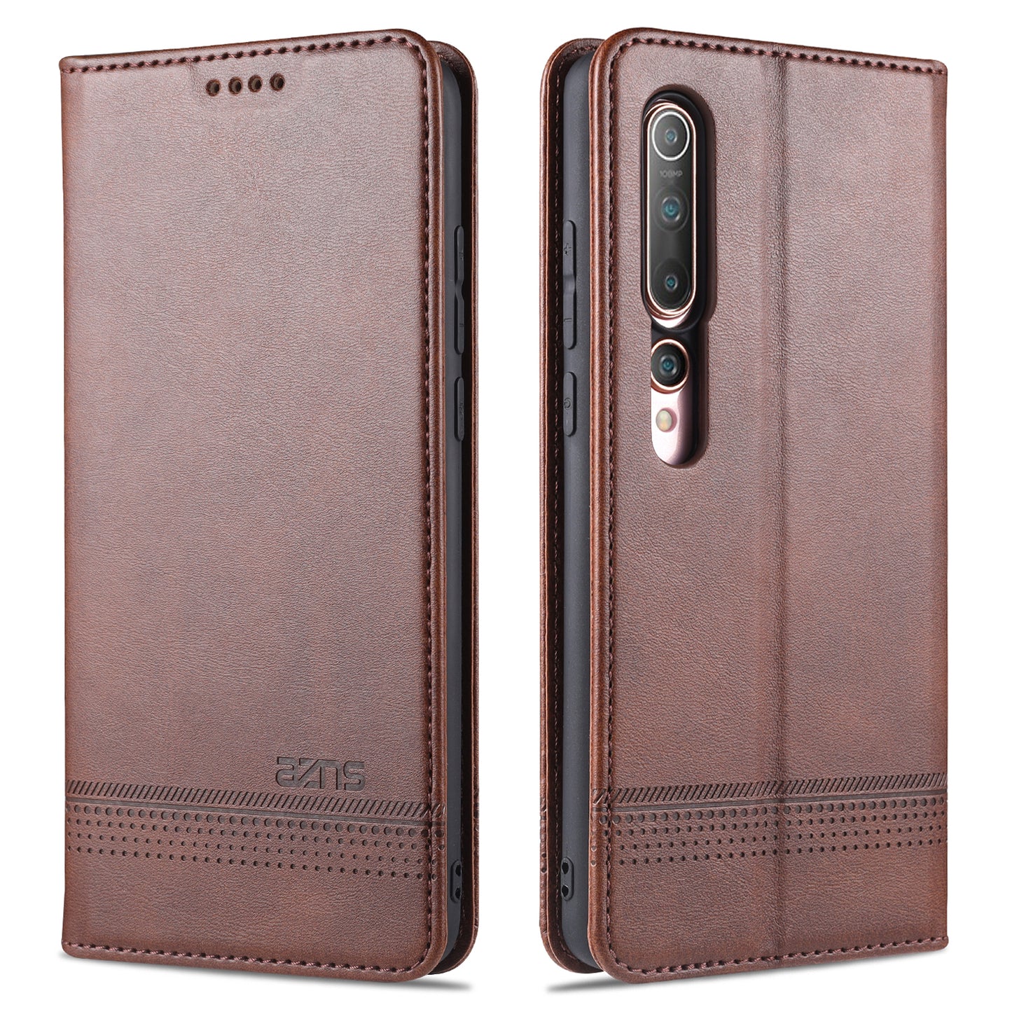 AZNS Auto-absorbed Leather Wallet Stand Case for Xiaomi Mi 10/10 Pro Phone Cover