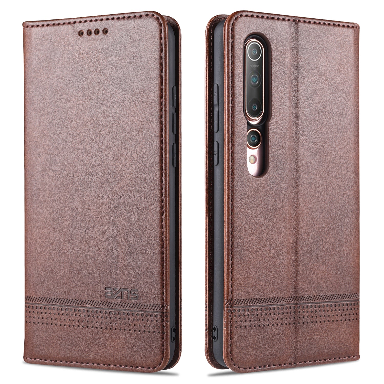 AZNS Auto-absorbed Leather Wallet Stand Case for Xiaomi Mi 10/10 Pro Phone Cover