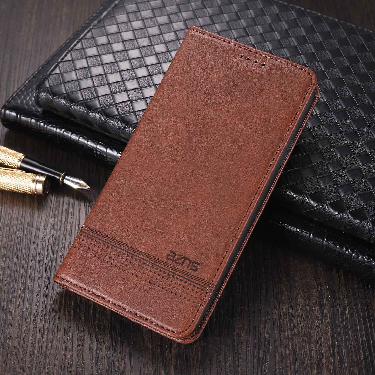 AZNS Auto-absorbed Leather Wallet Stand Case for Xiaomi Mi 10/10 Pro Phone Cover