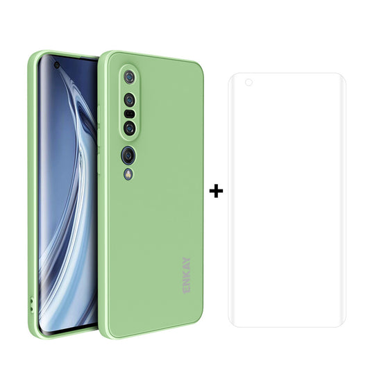 ENKAY ENK-PC0762 2 in 1 Straight Edge Precise Hole Silicone Phone Cover Case + Full Screen Hot Bending PET Screen Protector for Xiaomi Mi 10 Pro