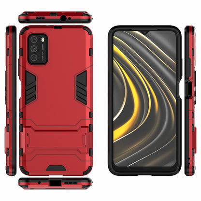 2 in 1 for Xiaomi Poco M3 PC + TPU Hybrid Case Cover with Kickstand