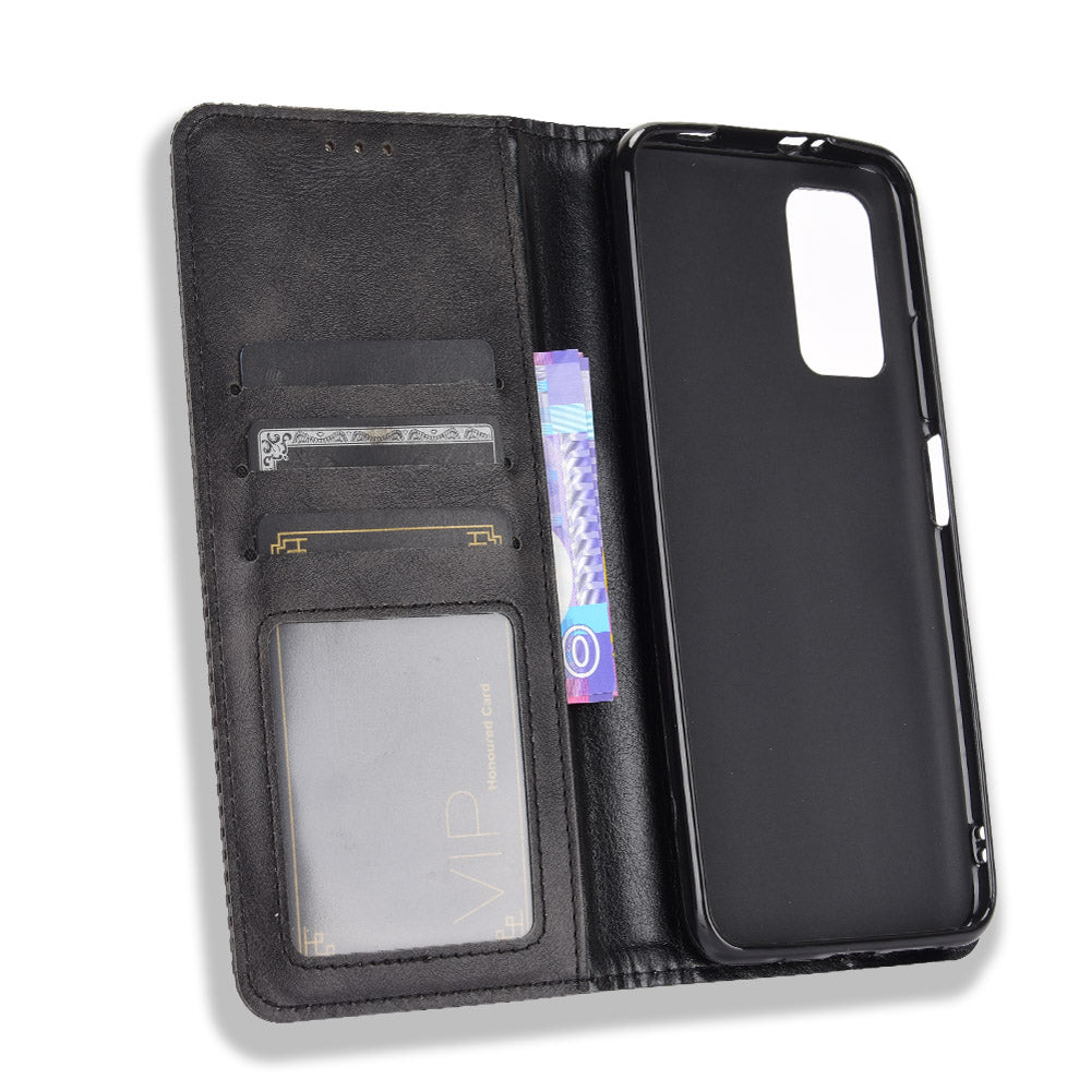Retro Style Phone Case for Xiaomi Redmi Note 9 4G/9 Power/Redmi 9T Magnetic PU Leather Cover with Wallet Stand