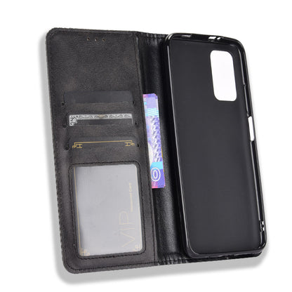 Retro Style Phone Case for Xiaomi Redmi Note 9 4G/9 Power/Redmi 9T Magnetic PU Leather Cover with Wallet Stand