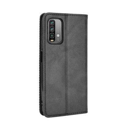Retro Style Phone Case for Xiaomi Redmi Note 9 4G/9 Power/Redmi 9T Magnetic PU Leather Cover with Wallet Stand