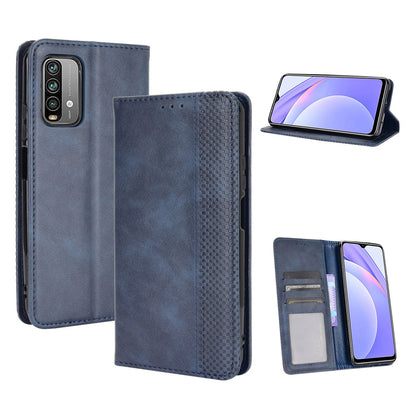 Retro Style Phone Case for Xiaomi Redmi Note 9 4G/9 Power/Redmi 9T Magnetic PU Leather Cover with Wallet Stand