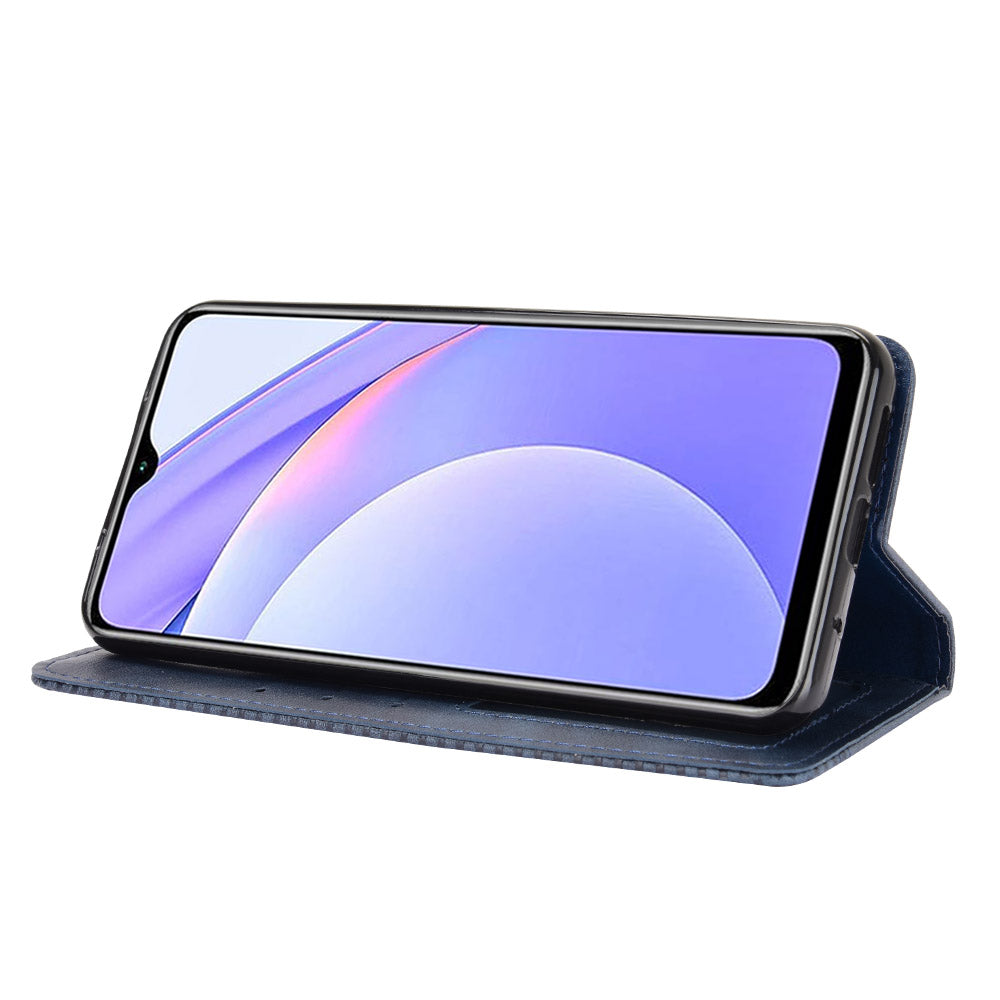 Retro Style Phone Case for Xiaomi Redmi Note 9 4G/9 Power/Redmi 9T Magnetic PU Leather Cover with Wallet Stand