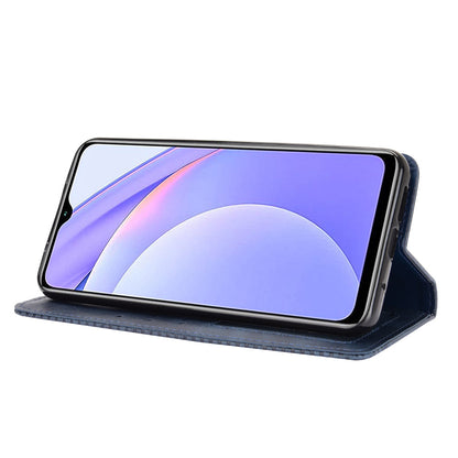 Retro Style Phone Case for Xiaomi Redmi Note 9 4G/9 Power/Redmi 9T Magnetic PU Leather Cover with Wallet Stand