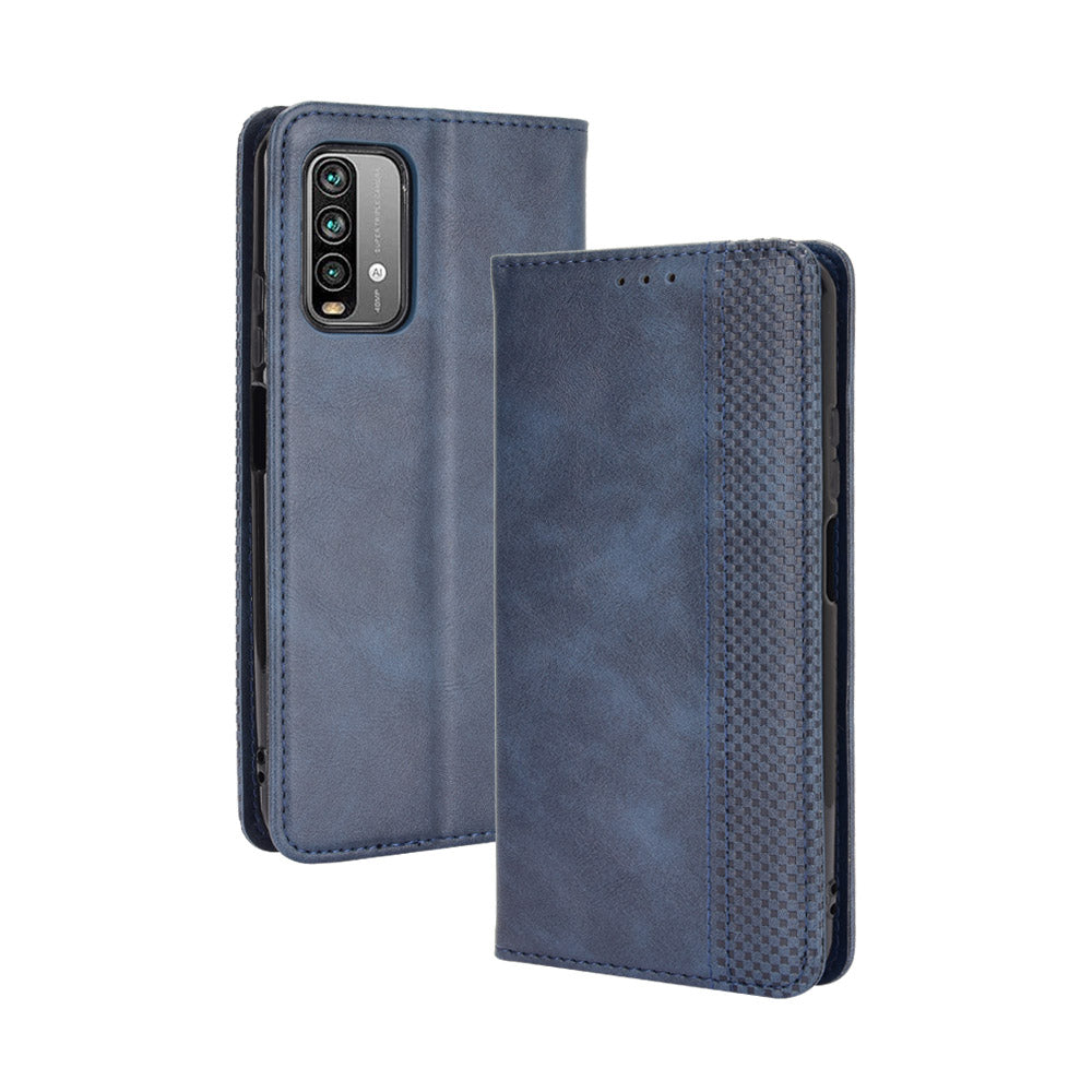 Retro Style Phone Case for Xiaomi Redmi Note 9 4G/9 Power/Redmi 9T Magnetic PU Leather Cover with Wallet Stand