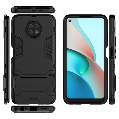 2-in-1 Plastic + TPU Hybrid Case Kickstand Shell for Xiaomi Redmi Note 9 5G/Redmi Note 9T 5G