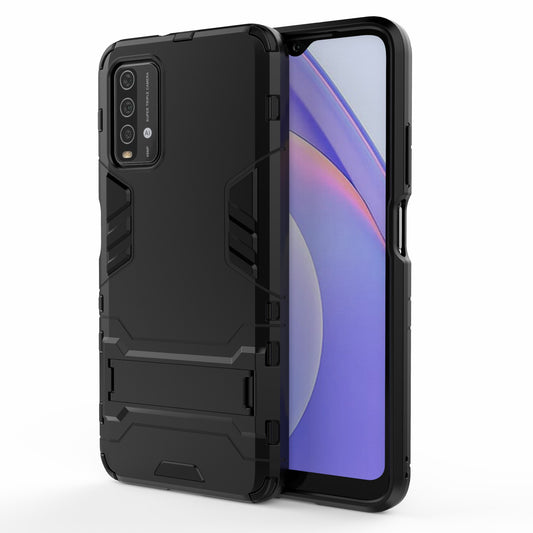 2-in-1 Plastic TPU Hybrid Kickstand Case Shell for Xiaomi Redmi Note 9 4G (Qualcomm Snapdragon 662)/9 Power/9T