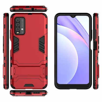 2-in-1 Plastic TPU Hybrid Kickstand Case Shell for Xiaomi Redmi Note 9 4G (Qualcomm Snapdragon 662)/9 Power/9T