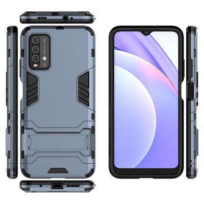 2-in-1 Plastic TPU Hybrid Kickstand Case Shell for Xiaomi Redmi Note 9 4G (Qualcomm Snapdragon 662)/9 Power/9T