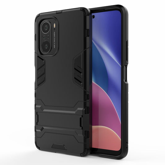 2 in 1 Kickstand Plastic + TPU Hybrid Phone Back Cover Case for Xiaomi Redmi K40/Redmi K40 Pro/Poco F3/Mi 11i