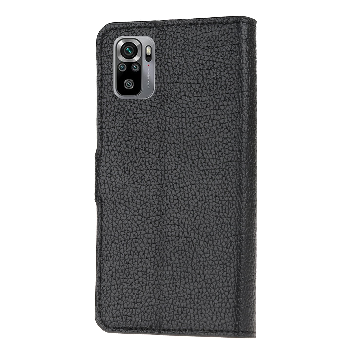 Litchi Texture Wallet Stand Leather Shell Cover for Xiaomi Poco M5s 4G / Redmi Note 10 4G / Note 10S 4G