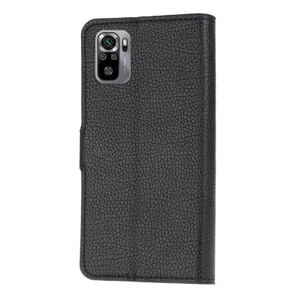 Litchi Texture Wallet Stand Leather Shell Cover for Xiaomi Poco M5s 4G / Redmi Note 10 4G / Note 10S 4G
