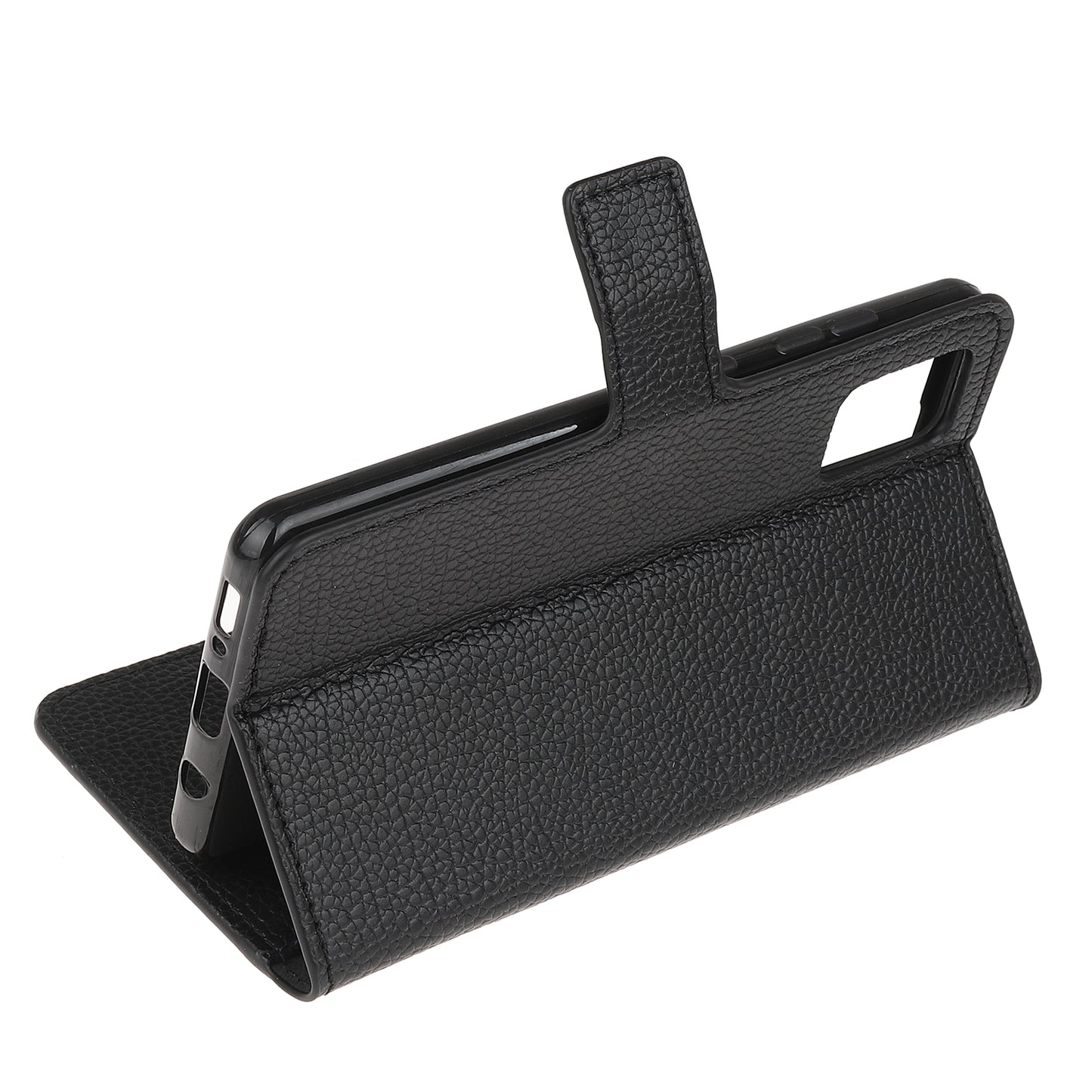Litchi Texture Wallet Stand Leather Shell Cover for Xiaomi Poco M5s 4G / Redmi Note 10 4G / Note 10S 4G