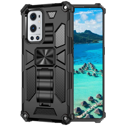 Armor Shockproof Kickstand PC TPU Phone Case with Magnetic Metal Sheet for OnePlus 9 Pro