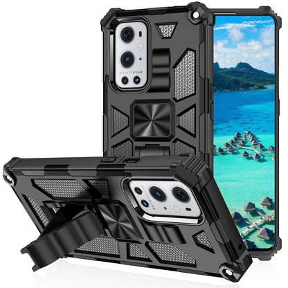 Armor Shockproof Kickstand PC TPU Phone Case with Magnetic Metal Sheet for OnePlus 9 Pro