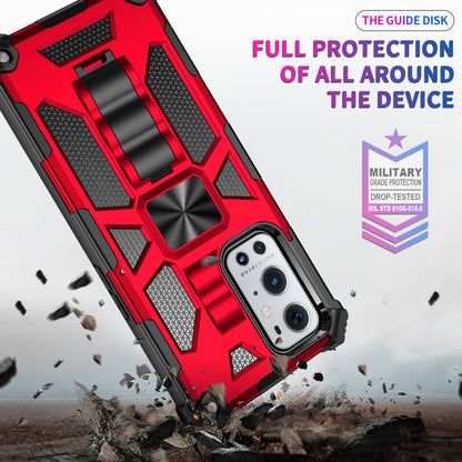 Armor Shockproof Kickstand PC TPU Phone Case with Magnetic Metal Sheet for OnePlus 9 Pro