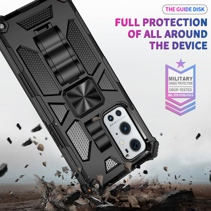 Armor Shockproof Kickstand PC TPU Phone Case with Magnetic Metal Sheet for OnePlus 9 Pro
