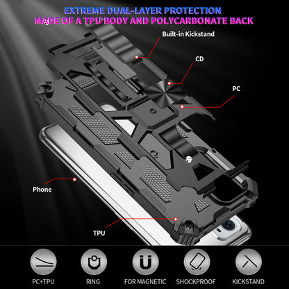 Armor Shockproof Kickstand PC TPU Phone Case with Magnetic Metal Sheet for OnePlus 9 Pro