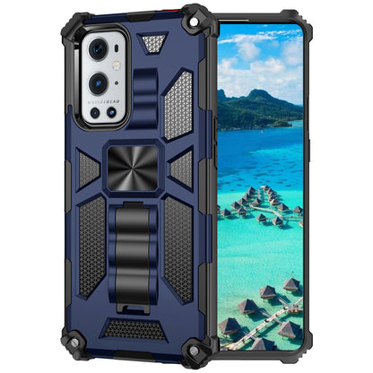 Armor Shockproof Kickstand PC TPU Phone Case with Magnetic Metal Sheet for OnePlus 9 Pro