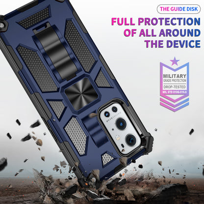 Armor Shockproof Kickstand PC TPU Phone Case with Magnetic Metal Sheet for OnePlus 9 Pro