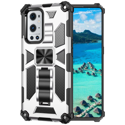 Armor Shockproof Kickstand PC TPU Phone Case with Magnetic Metal Sheet for OnePlus 9 Pro