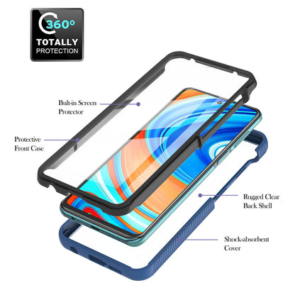 Full-Coverage Protection PC+TPU Protective Case with PET Screen Protector for Xiaomi Redmi Note 9S / Redmi Note 9 Pro / Redmi Note 9 Pro Max