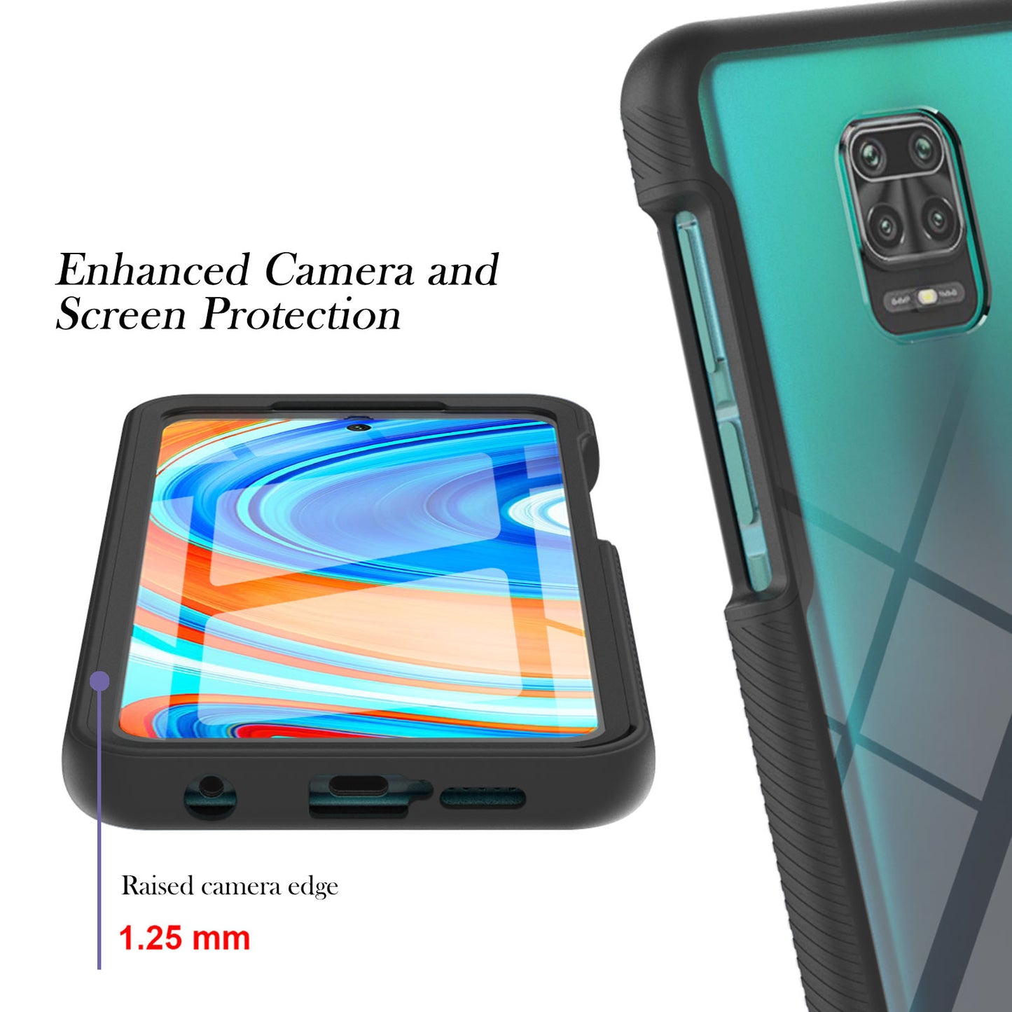 Full-Coverage Protection PC+TPU Protective Case with PET Screen Protector for Xiaomi Redmi Note 9S / Redmi Note 9 Pro / Redmi Note 9 Pro Max