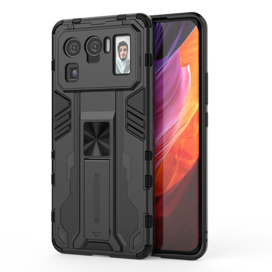 Well-Protected PC + TPU Combo Shockproof Phone Case with Kickstand Design for Xiaomi Mi 11 Ultra