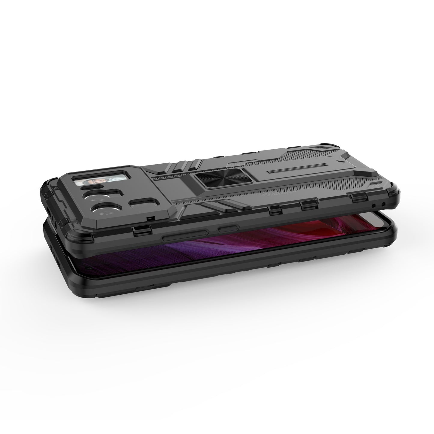 Well-Protected PC + TPU Combo Shockproof Phone Case with Kickstand Design for Xiaomi Mi 11 Ultra