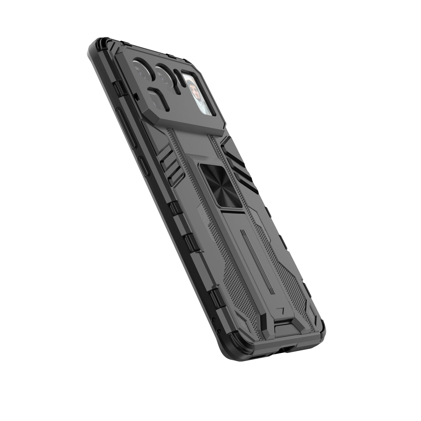 Well-Protected PC + TPU Combo Shockproof Phone Case with Kickstand Design for Xiaomi Mi 11 Ultra