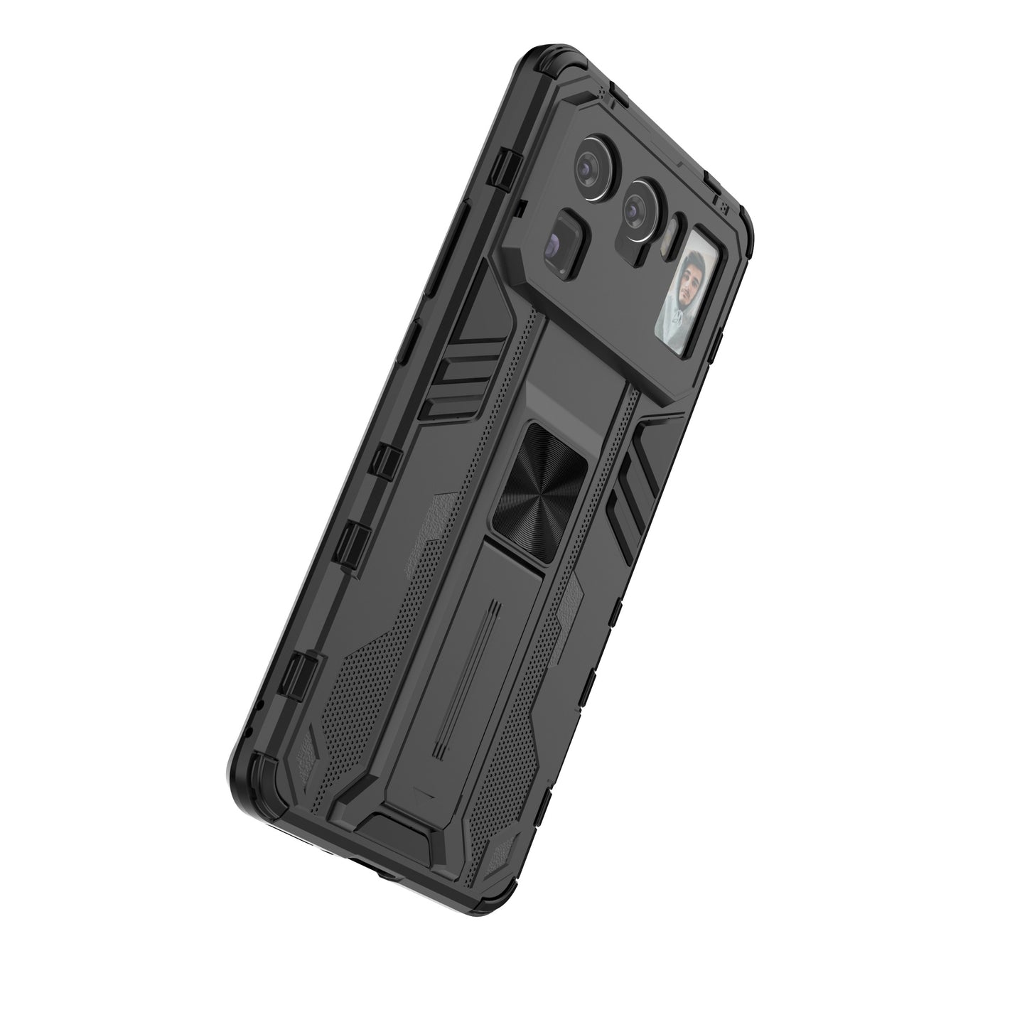 Well-Protected PC + TPU Combo Shockproof Phone Case with Kickstand Design for Xiaomi Mi 11 Ultra