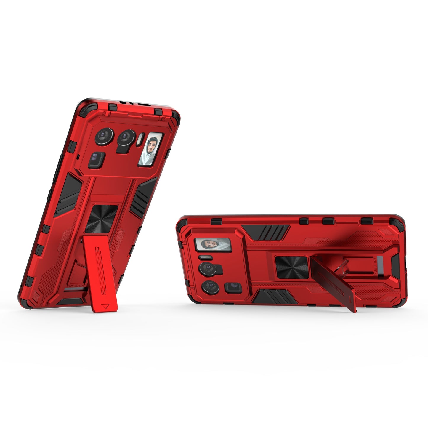 Well-Protected PC + TPU Combo Shockproof Phone Case with Kickstand Design for Xiaomi Mi 11 Ultra