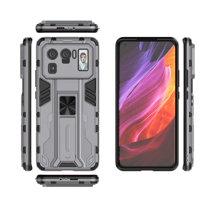 Well-Protected PC + TPU Combo Shockproof Phone Case with Kickstand Design for Xiaomi Mi 11 Ultra