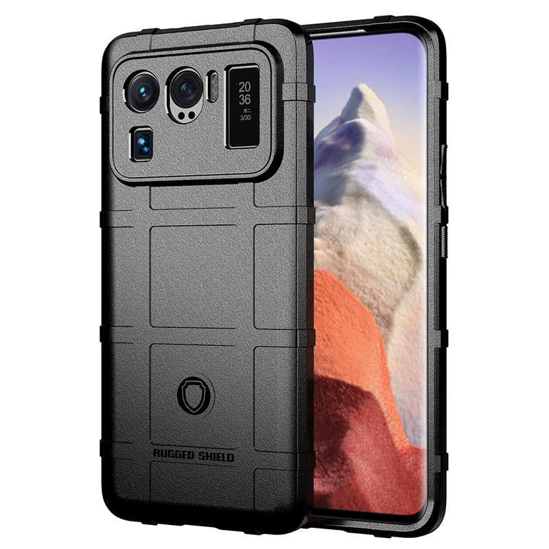 Shock-proof Rugged Square Grid Texture TPU Phone Cover Case for Xiaomi Mi 11 Ultra