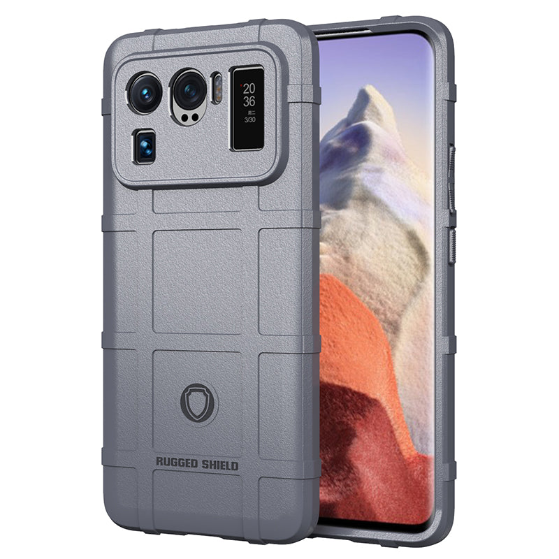 Shock-proof Rugged Square Grid Texture TPU Phone Cover Case for Xiaomi Mi 11 Ultra
