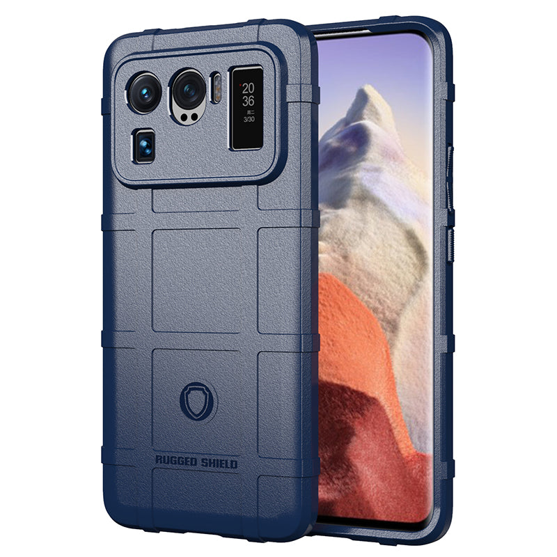 Shock-proof Rugged Square Grid Texture TPU Phone Cover Case for Xiaomi Mi 11 Ultra