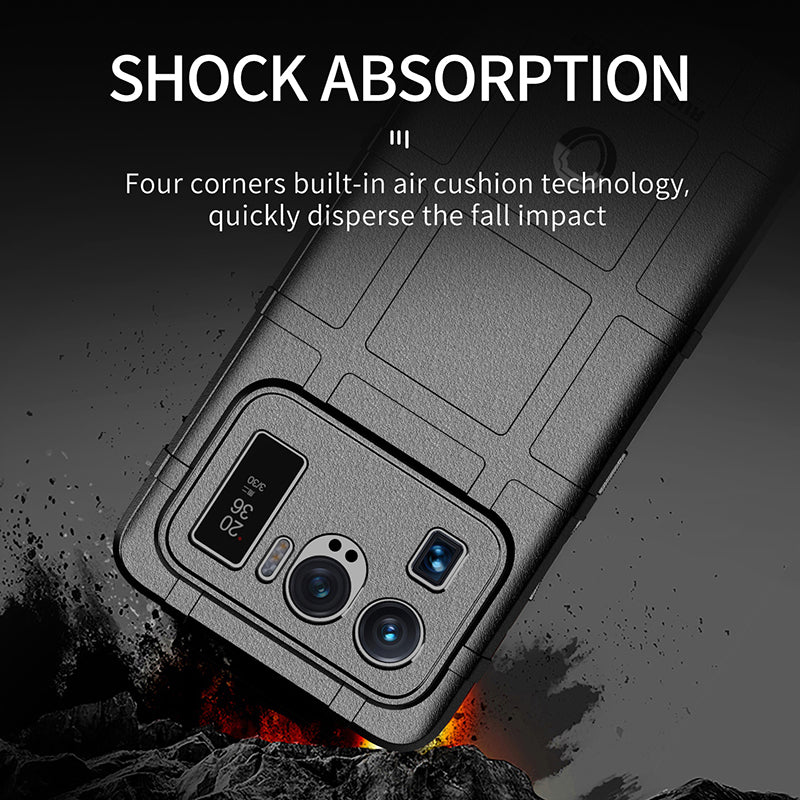 Shock-proof Rugged Square Grid Texture TPU Phone Cover Case for Xiaomi Mi 11 Ultra