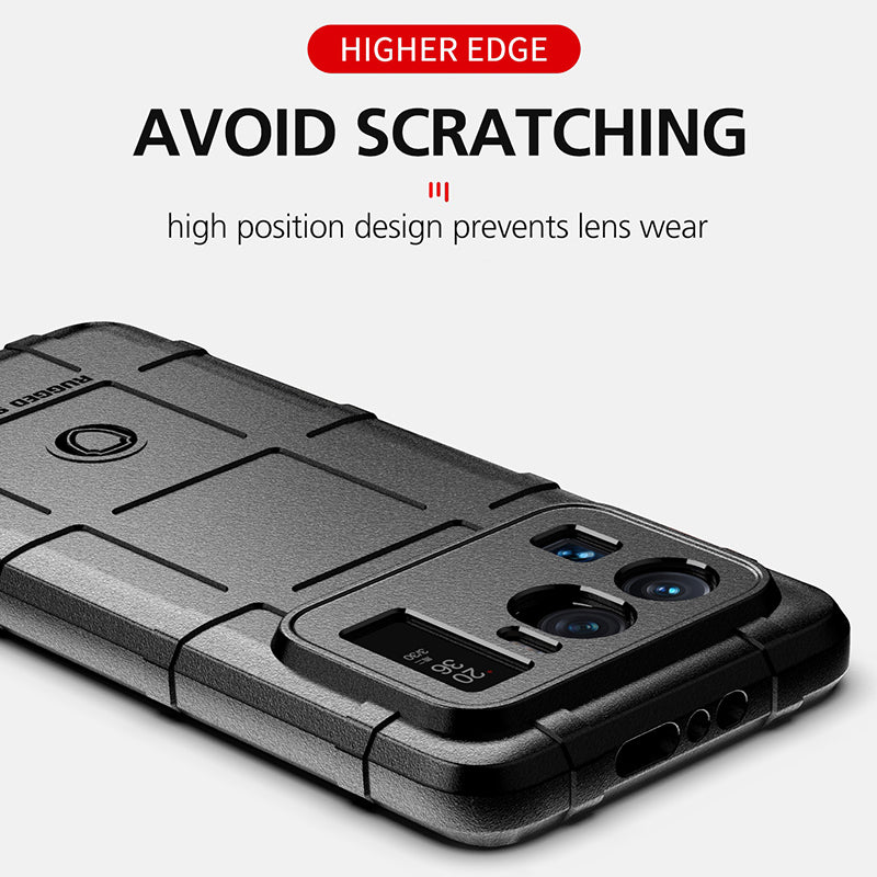 Shock-proof Rugged Square Grid Texture TPU Phone Cover Case for Xiaomi Mi 11 Ultra