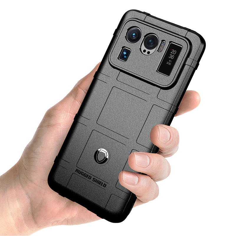 Shock-proof Rugged Square Grid Texture TPU Phone Cover Case for Xiaomi Mi 11 Ultra