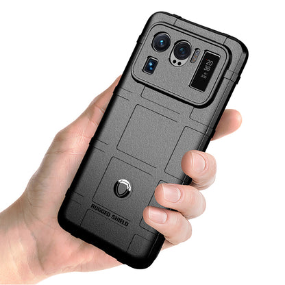 Shock-proof Rugged Square Grid Texture TPU Phone Cover Case for Xiaomi Mi 11 Ultra