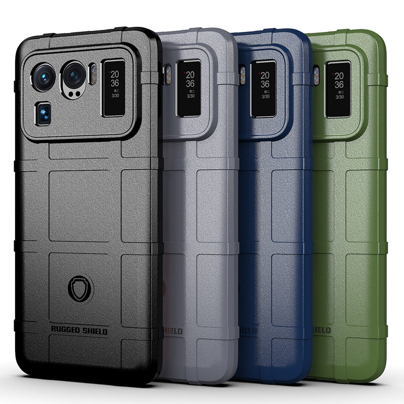 Shock-proof Rugged Square Grid Texture TPU Phone Cover Case for Xiaomi Mi 11 Ultra