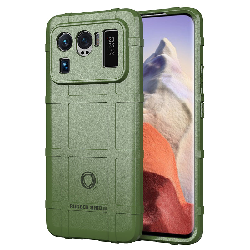 Shock-proof Rugged Square Grid Texture TPU Phone Cover Case for Xiaomi Mi 11 Ultra