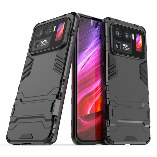 2 in 1 Hybrid Phone Protector Full Protection Cover Case with Kickstand Design for Xiaomi Mi 11 Ultra
