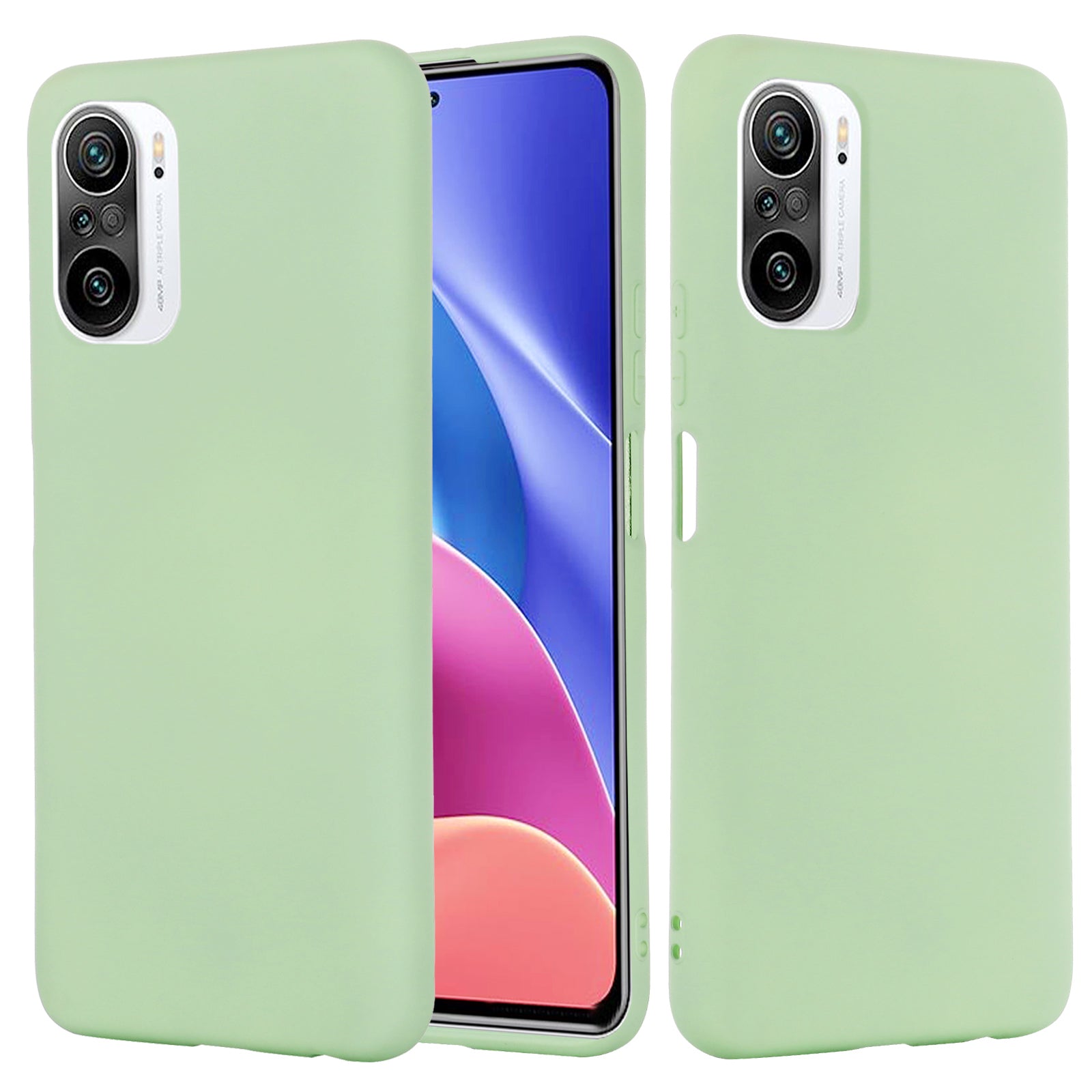 Liquid Silicone Soft Cover Case with Handy Strap for Xiaomi Redmi K40/ K40 Pro/ K40 Pro+/ Poco F3/ Mi 11i