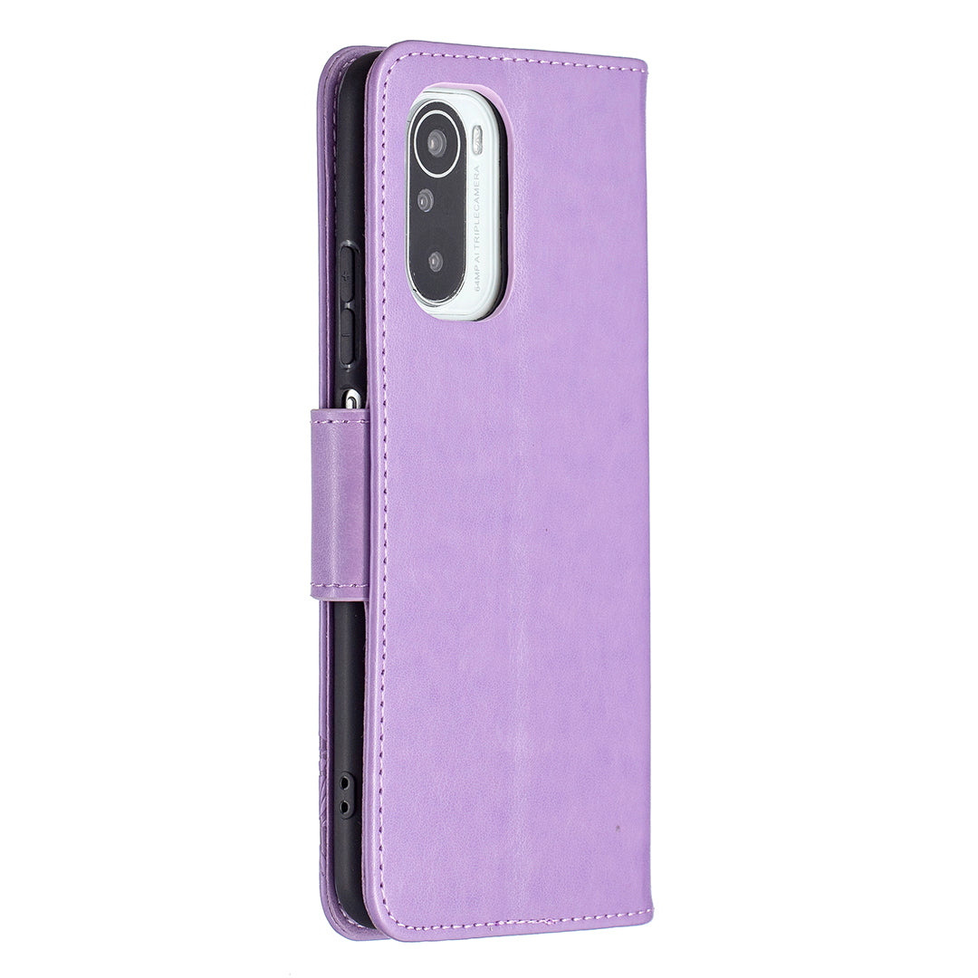 Imprint Butterflies Flower Wallet Stand Leather Case for Xiaomi Mi 11i / Poco F3 / Redmi K40 Pro / Redmi K40 / Redmi K40 Pro+
